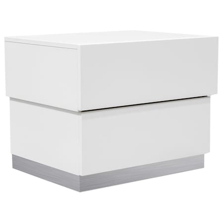 Kd Gabinetes Florence White Modern 2 Drawer Bedroom Nightstand KD2815144